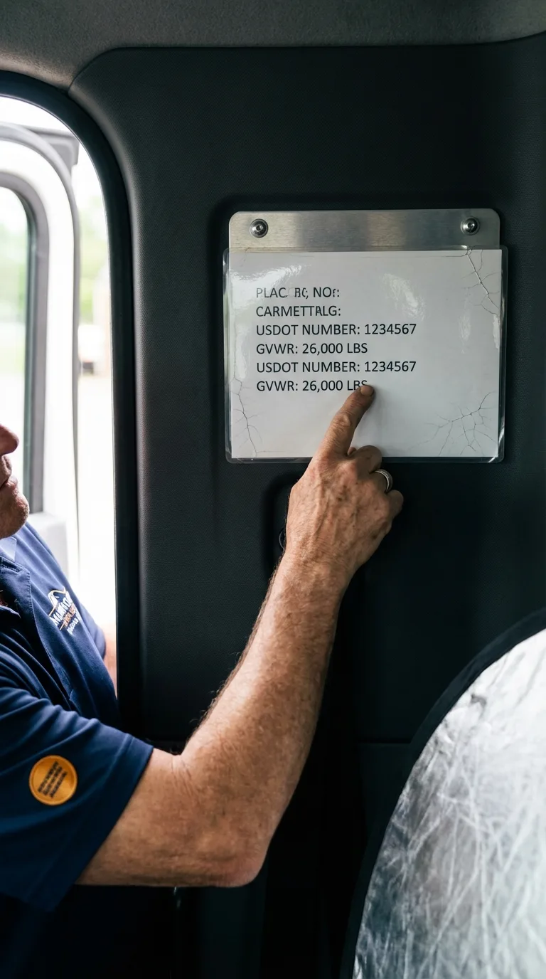 USDOT licensing placard verification in Dunkirk